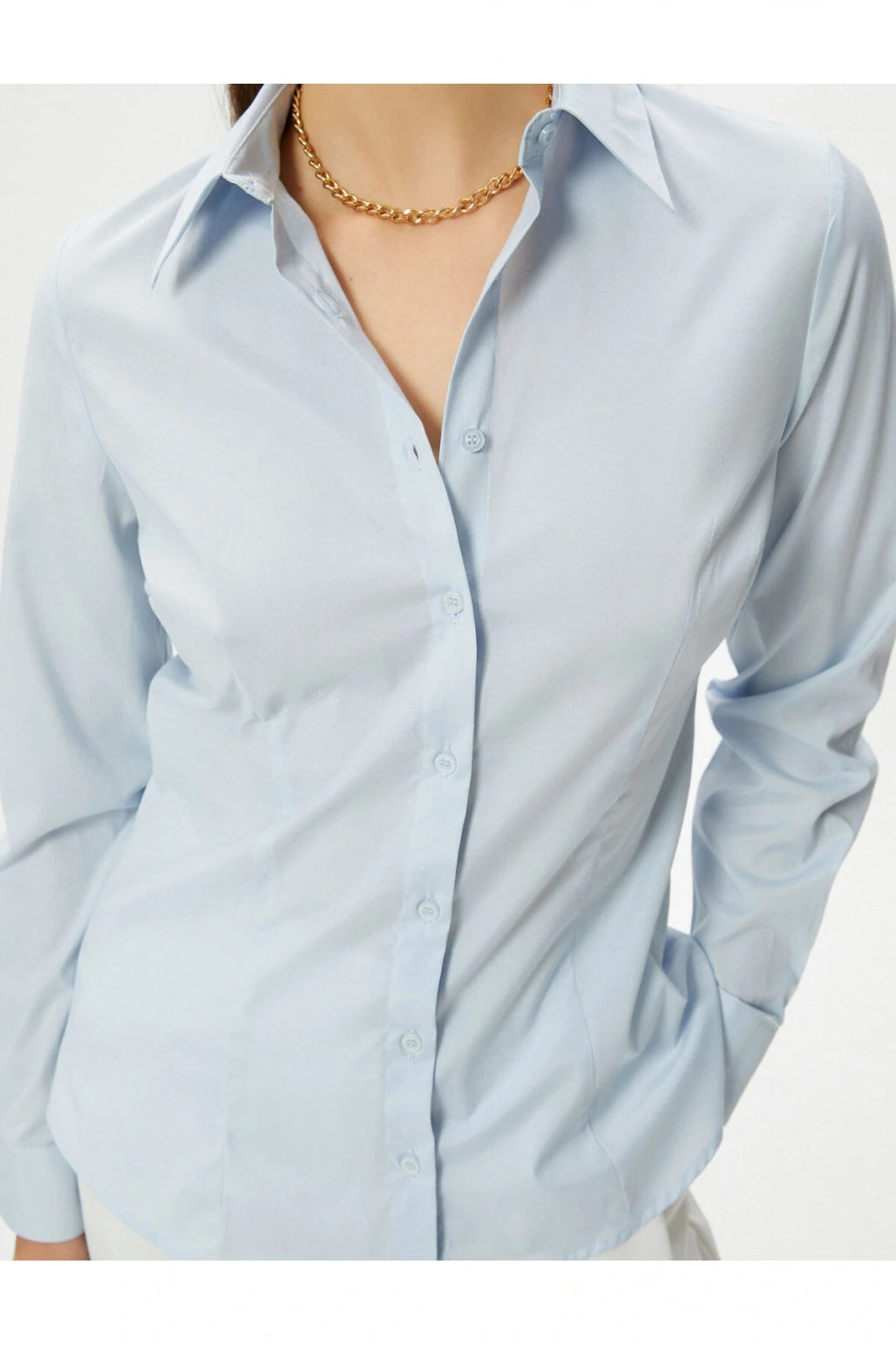 Slim Fit Gömlek Uzun Kollu Düğmeli Manşet Yaka