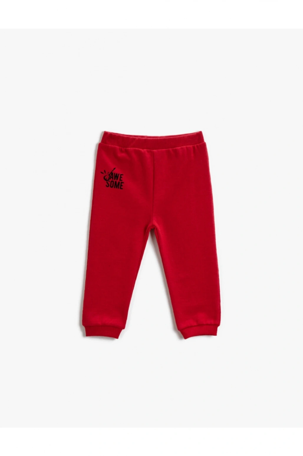 Erkek Çocuk Kırmızı Pamuklu Eşofman Altı Baskılı