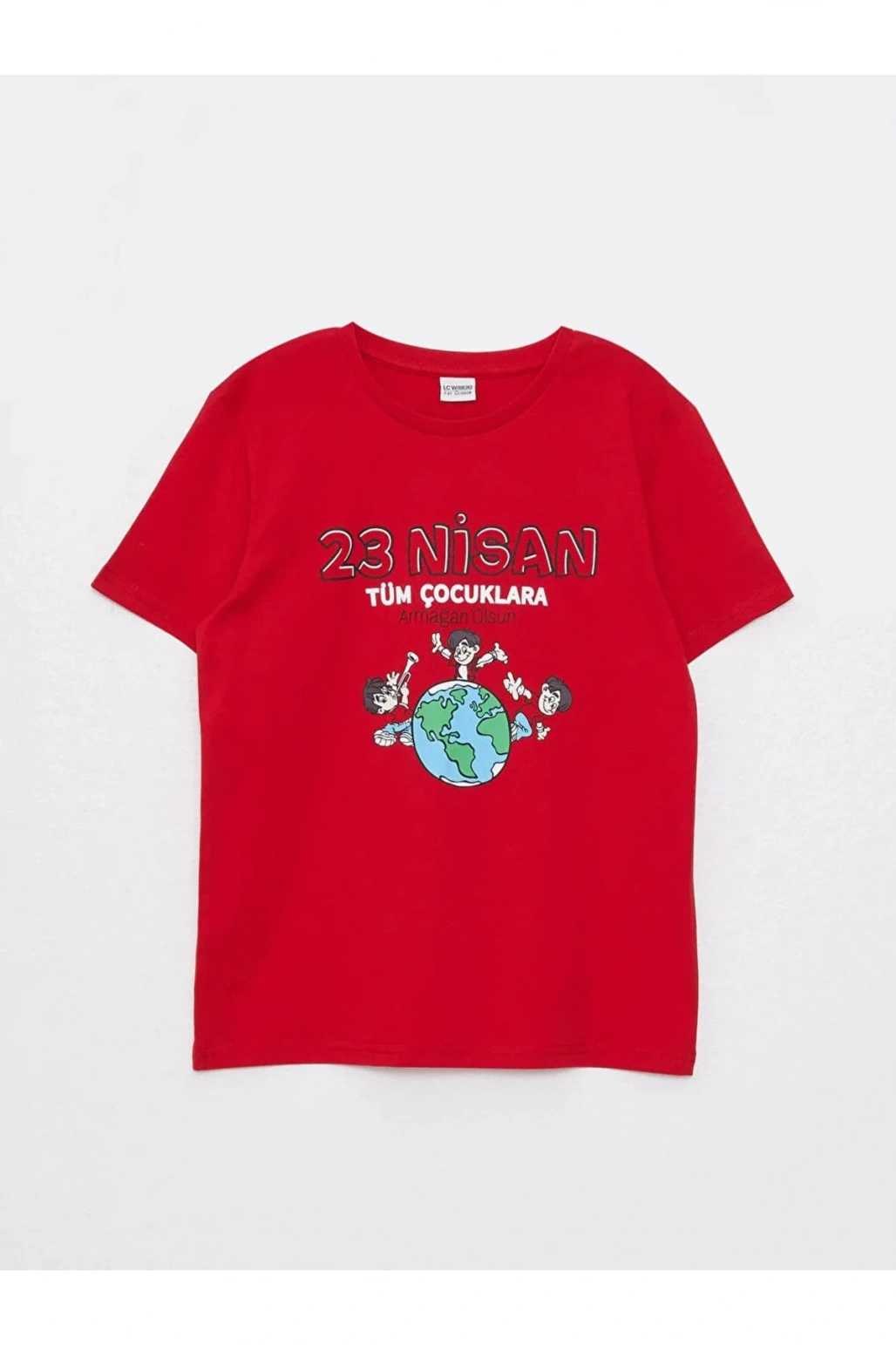 Lcw Kids Bisiklet Yaka Baskılı Kısa Kollu Erkek Çocuk Tişört