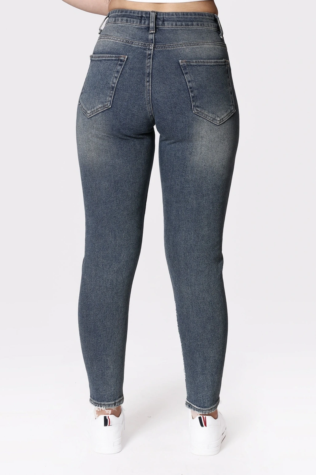 Kadın Koyu Mavi Denim Pantolon