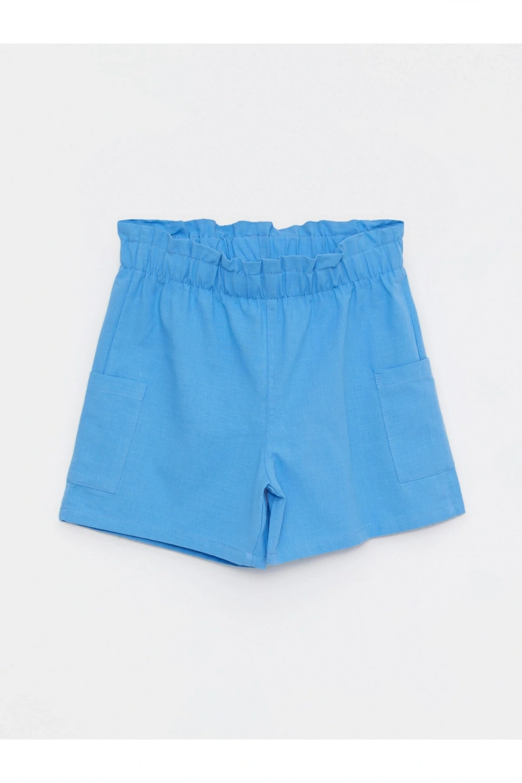 Beli Lastikli Basic Poplin Kız Çocuk Şort