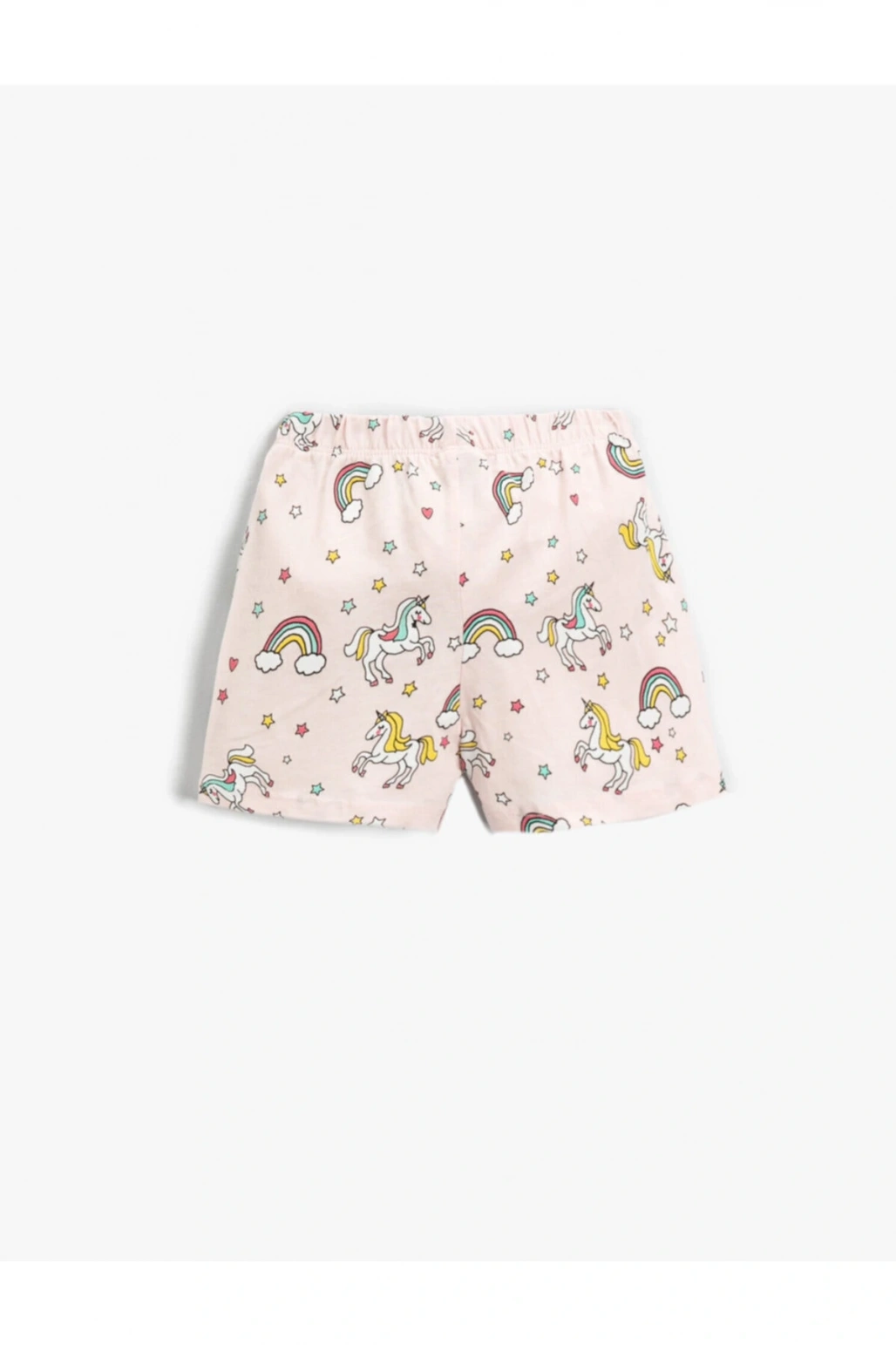Kız Çocuk Unicorn Baskılı Beli Lastikli Şort Pamuklu