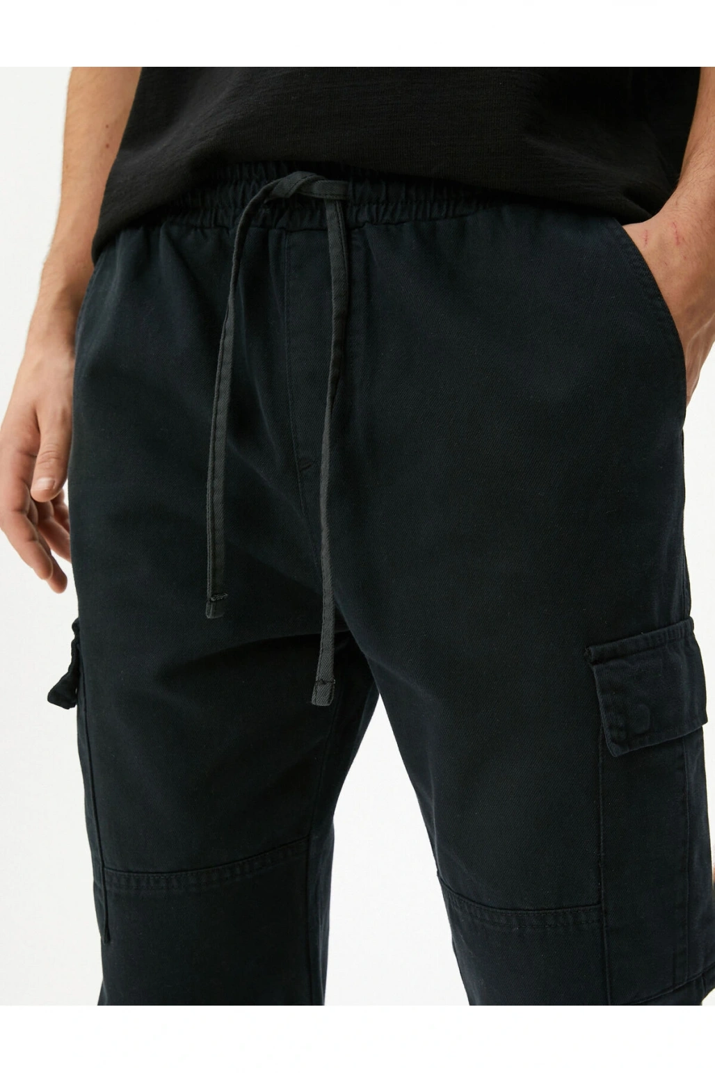 Kargo Cepli Pantolon Beli Bağcıklı Pamuklu