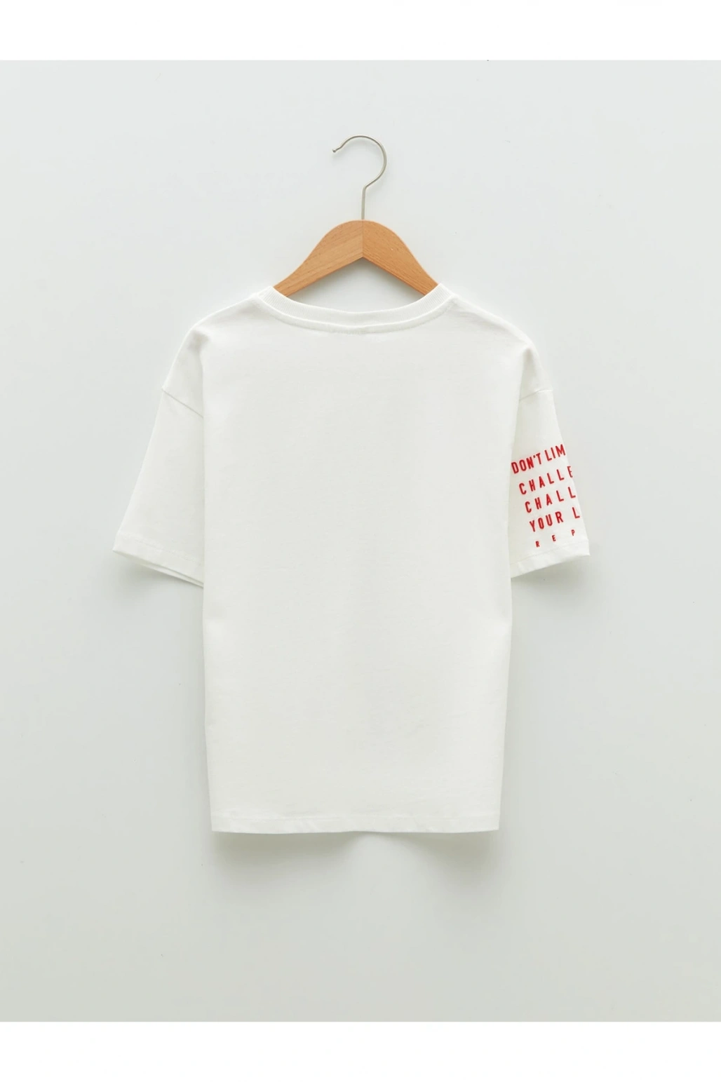 Bisiklet Yaka Baskılı Kısa Kollu Pamuklu Kız Çocuk Tişört