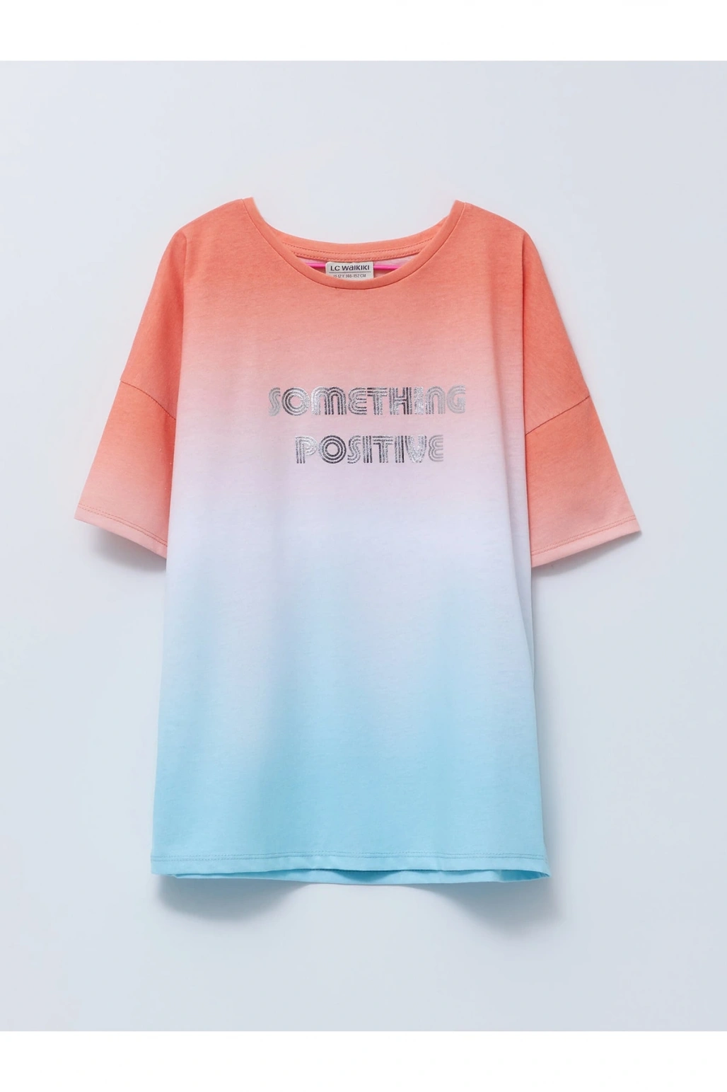 Bisiklet Yaka Baskılı Kısa Kollu Kız Çocuk Tişört