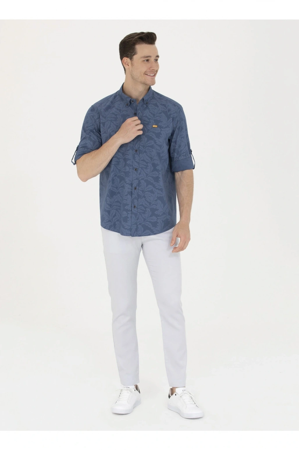 U.S. Polo Assn. Comfort Fit Düğmeli Yaka Lacivert Erkek Gömlek REGGAR