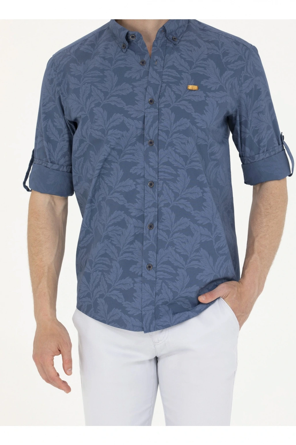 U.S. Polo Assn. Comfort Fit Düğmeli Yaka Lacivert Erkek Gömlek REGGAR