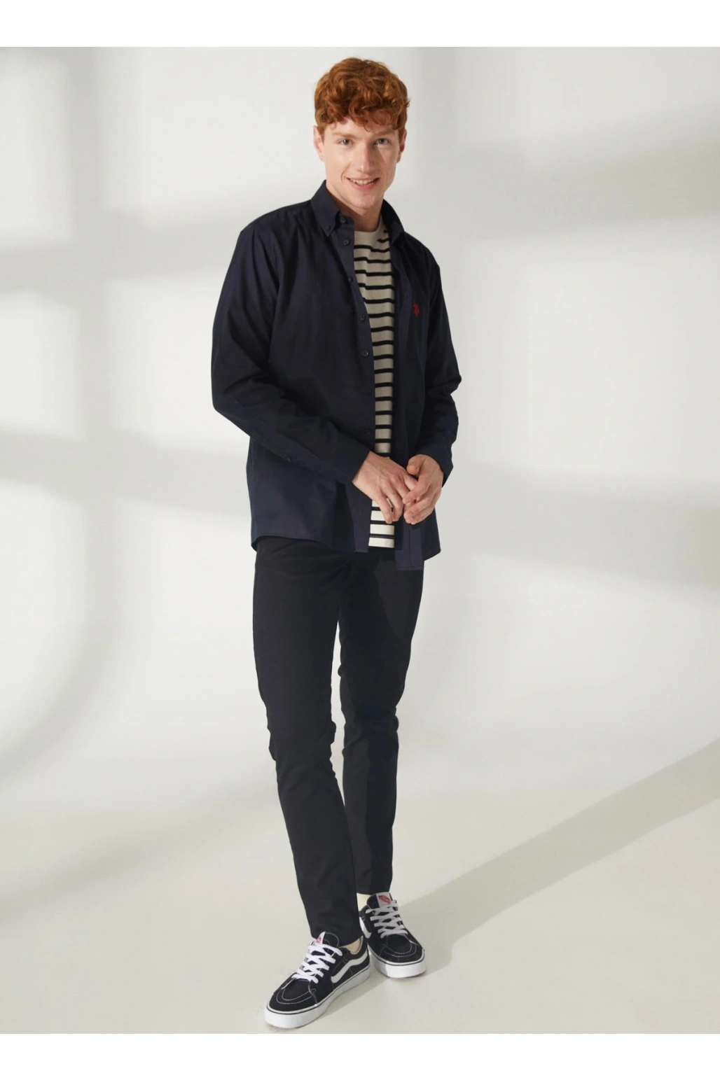 G081GL078 Dernest23Y 1600054 Us Polo Assn Erkek Kanvas Pantolon Siyah