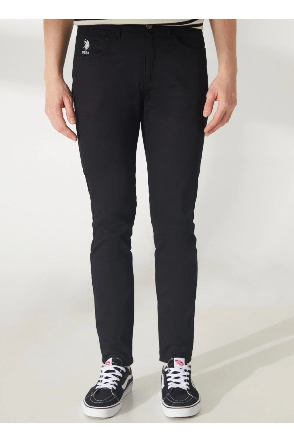 G081GL078 Dernest23Y 1600054 Us Polo Assn Erkek Kanvas Pantolon Siyah