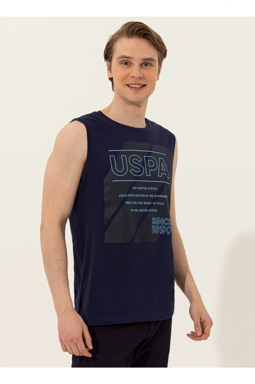 Bisiklet Yaka Lacivert Erkek T-shirt Beder