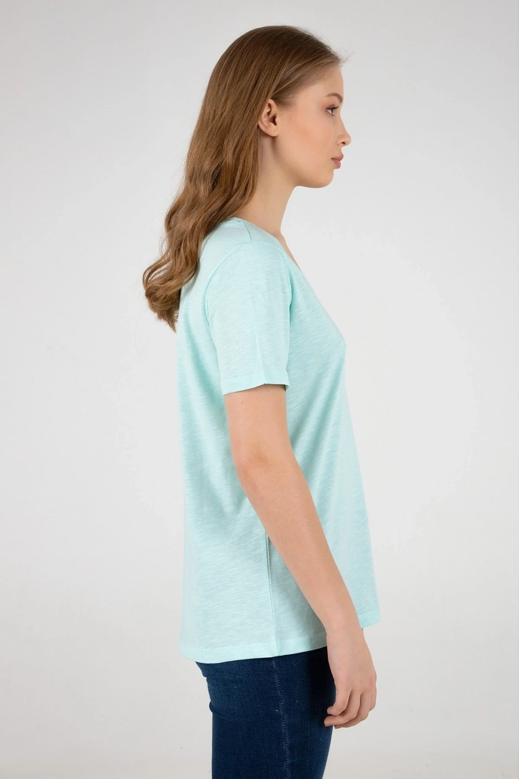 Kadın V Yaka Tshirt