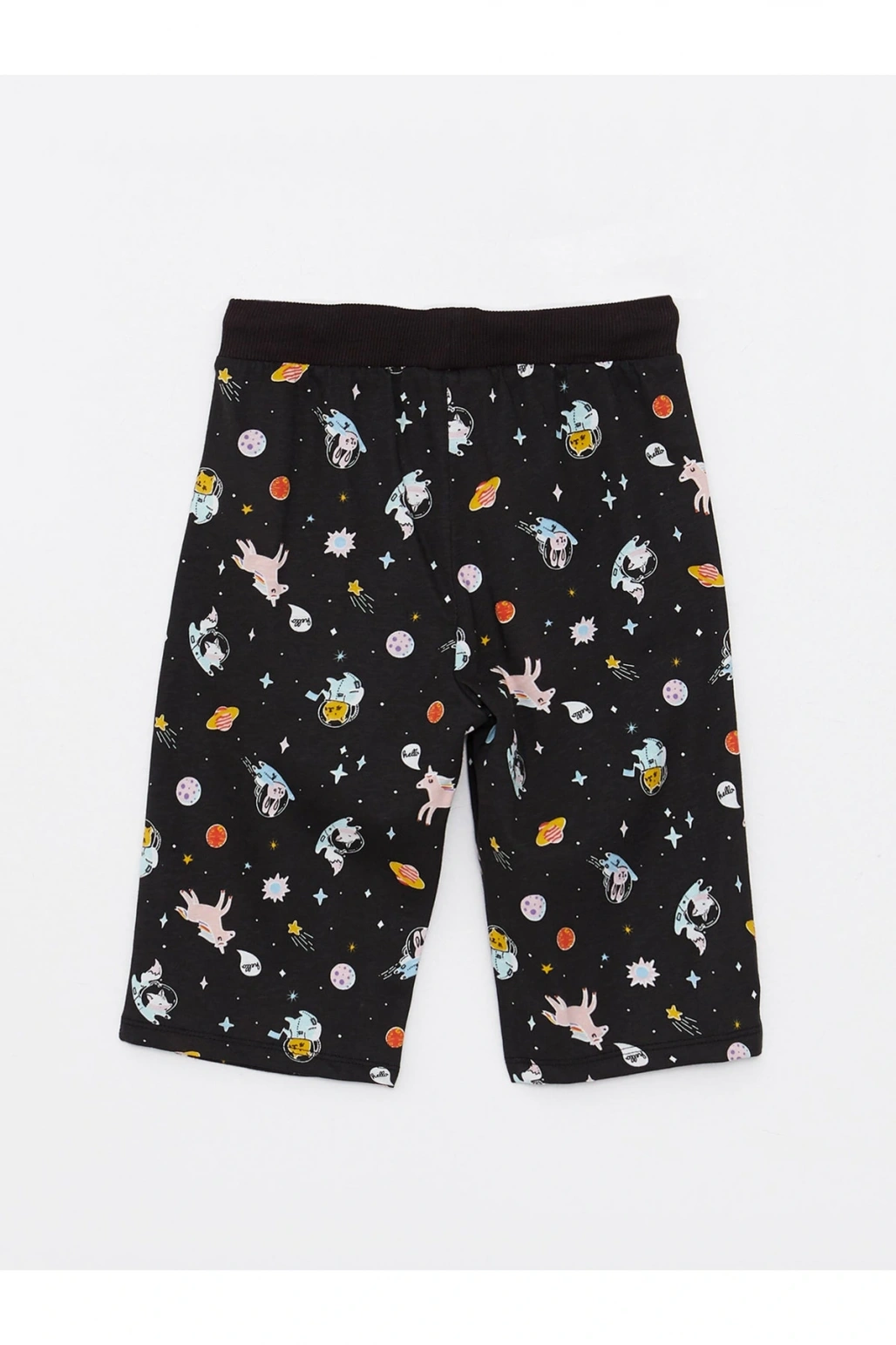 Beli Lastikli Baskılı Kız Çocuk Bermuda