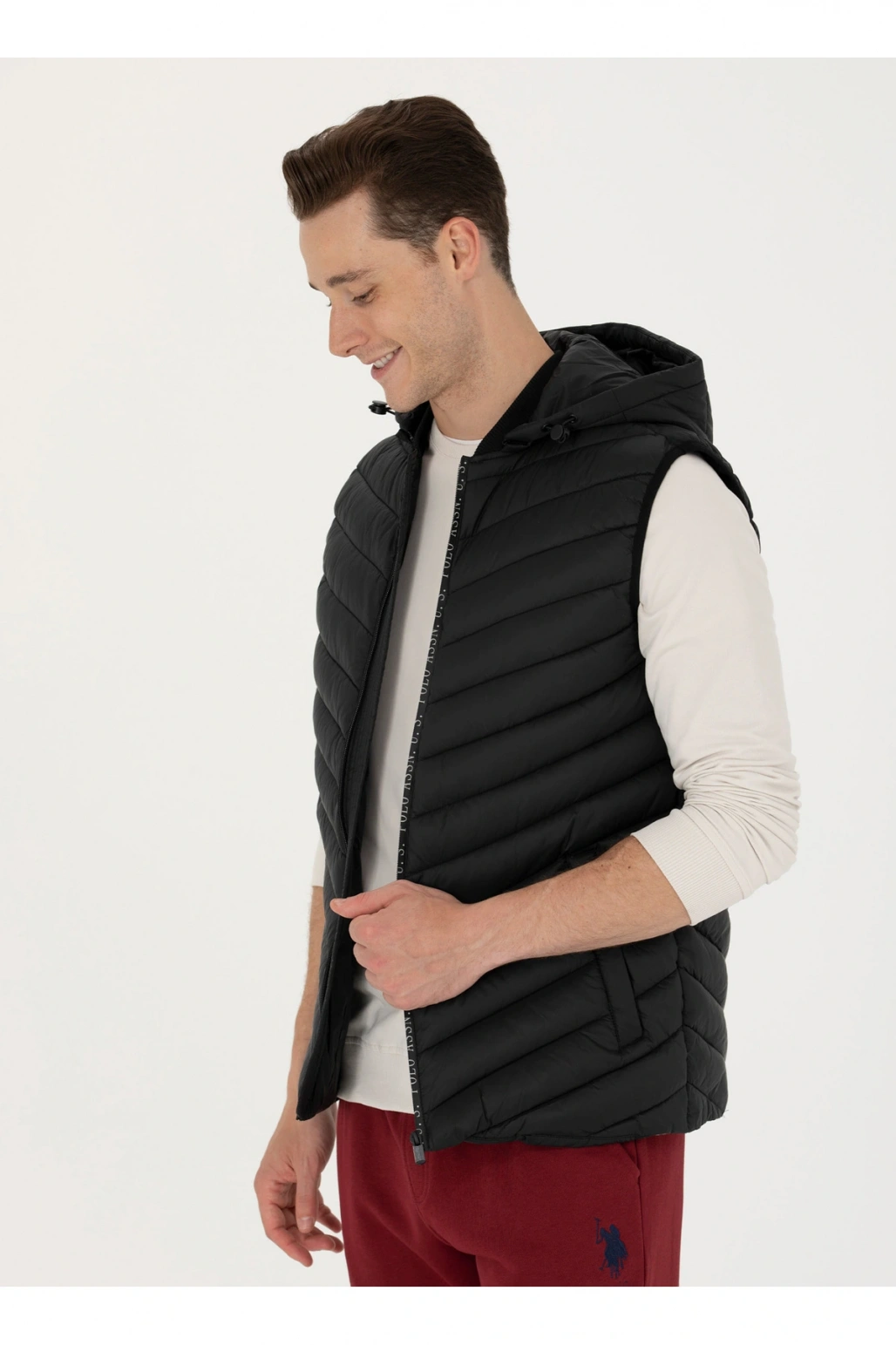 U.S. Polo Assn. Siyah Erkek Yelek JACO23K