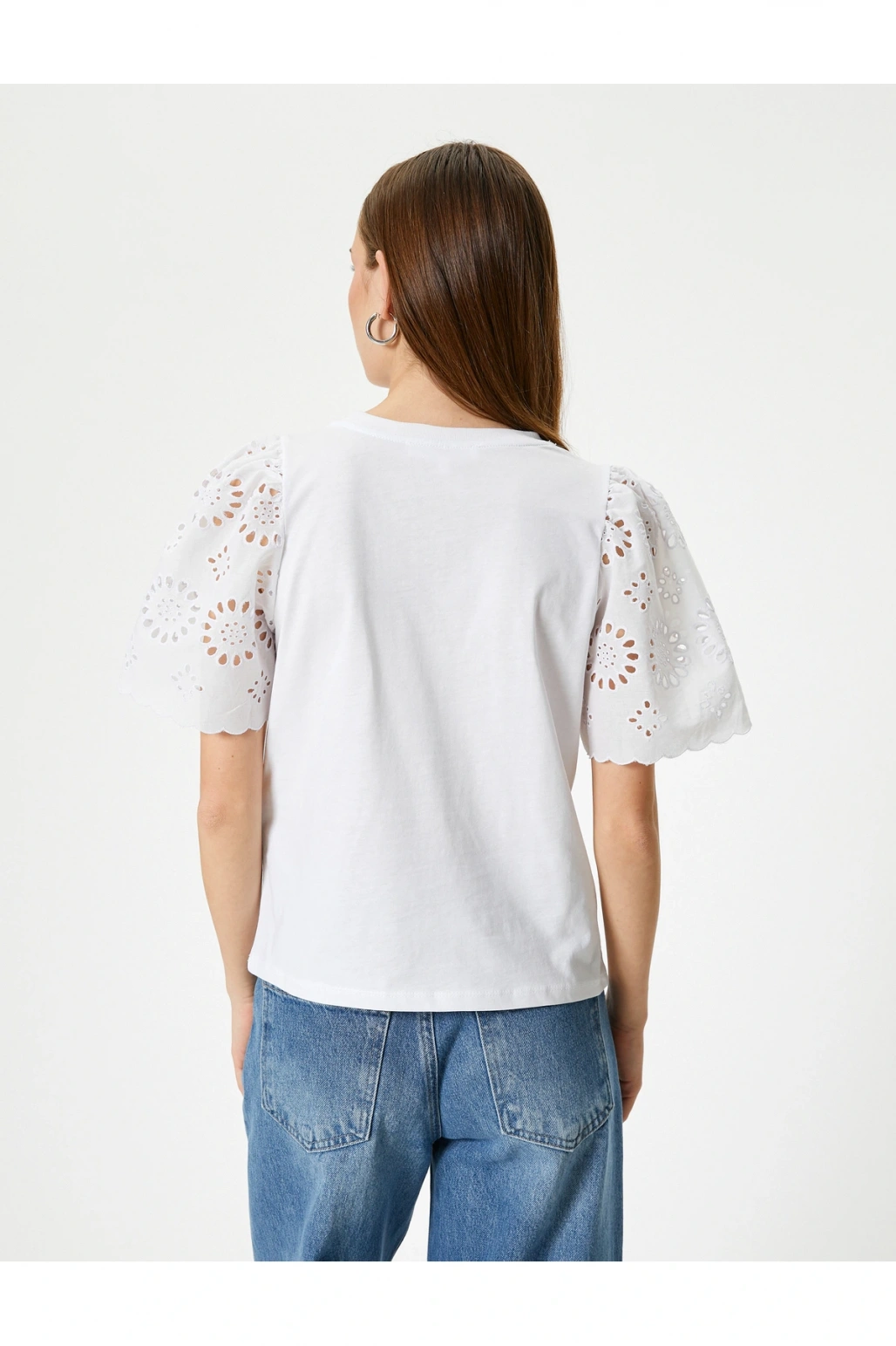 Kolları Fistolu Tişört Kısa Kollu Bisiklet Yaka