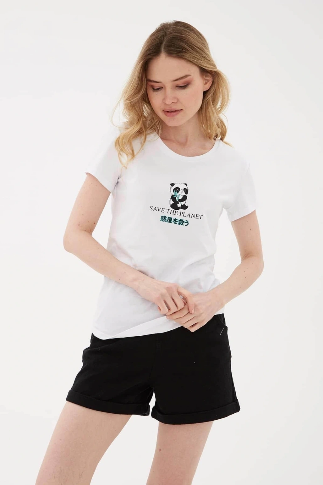 Kadın T-shirt Beyaz 23y0687k1