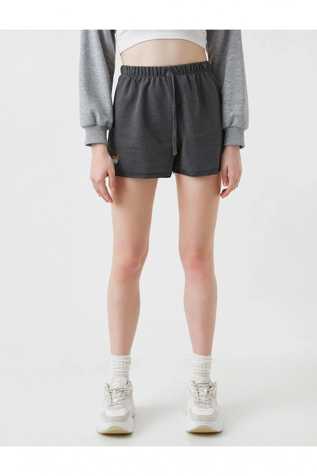 Beli Lastikli Baskılı Şort