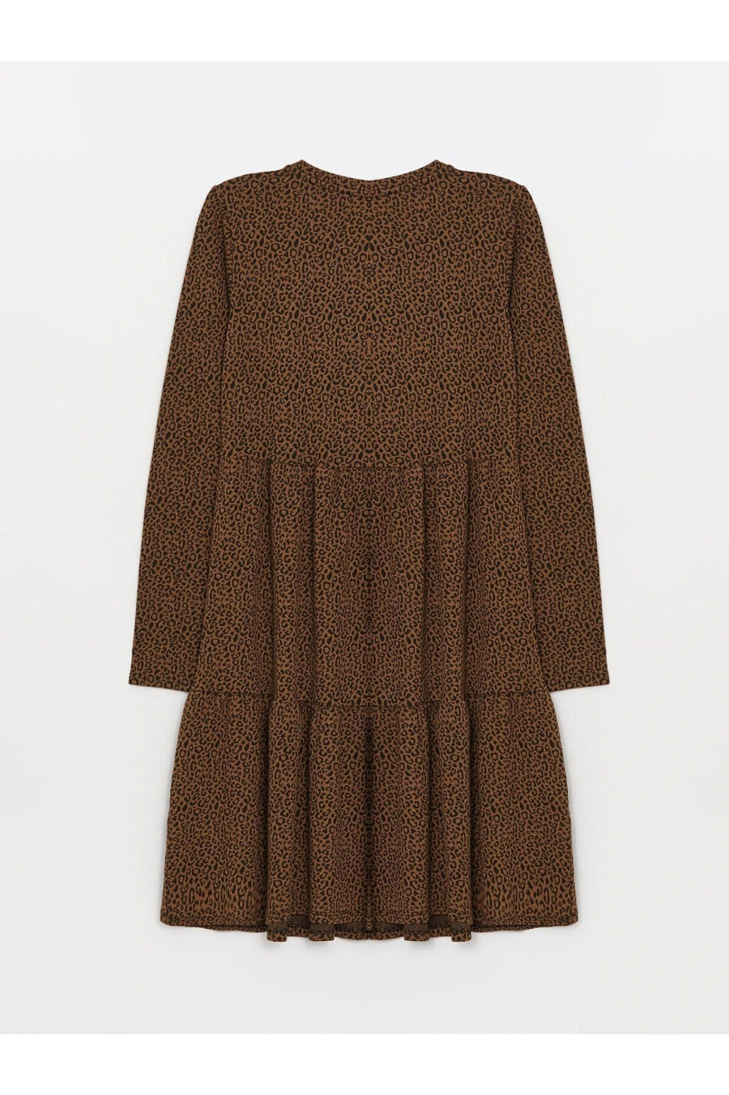 LCWAIKIKI Maternity Bisiklet Yaka Desenli Uzun Kollu Hamile Elbise