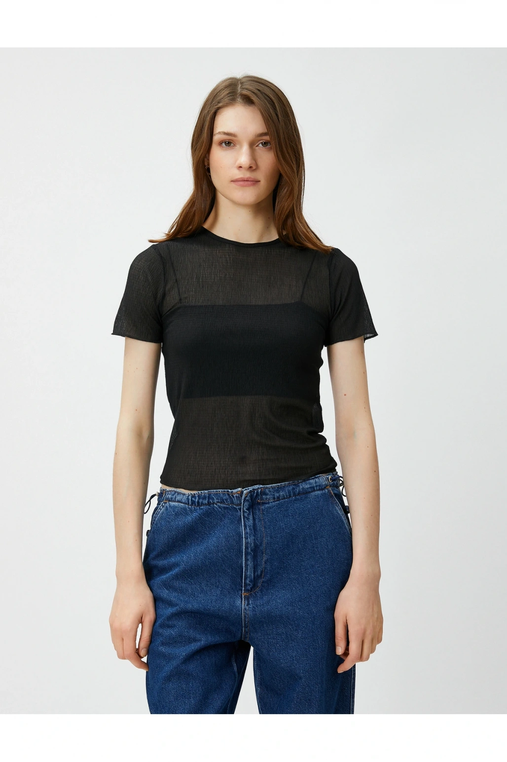 Transparan Tişört Kısa Kollu