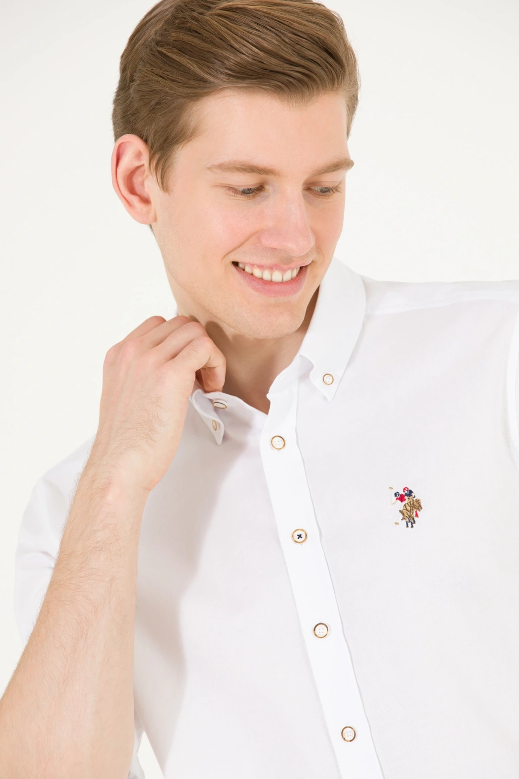 U.S. POLO ERKEK SİLİMFİT SPOR PAMUKLU GÖMLEK G081SZ004.000.1672341 CEDCOLOR