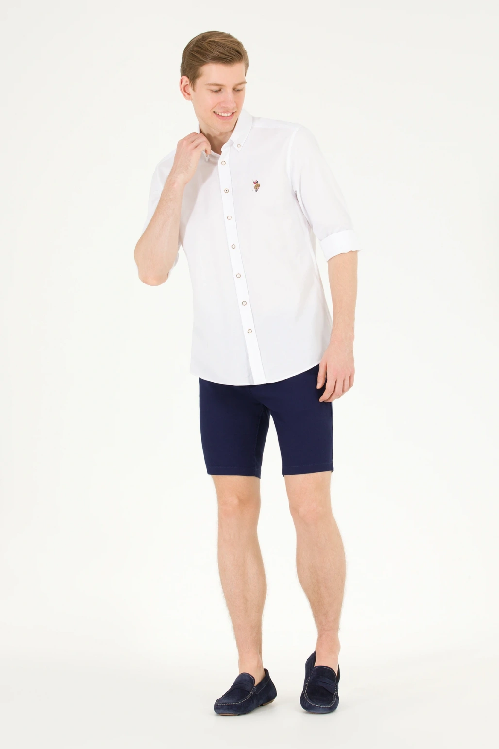 U.S. POLO ERKEK SİLİMFİT SPOR PAMUKLU GÖMLEK G081SZ004.000.1672341 CEDCOLOR