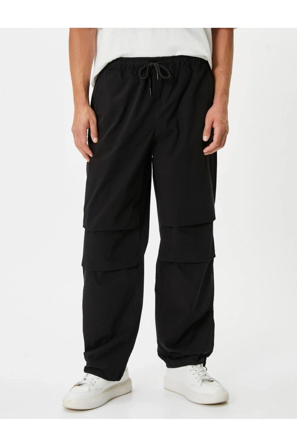 Paraşüt Bol Pantolon Oversize Beli Bağcıklı Cep Detaylı