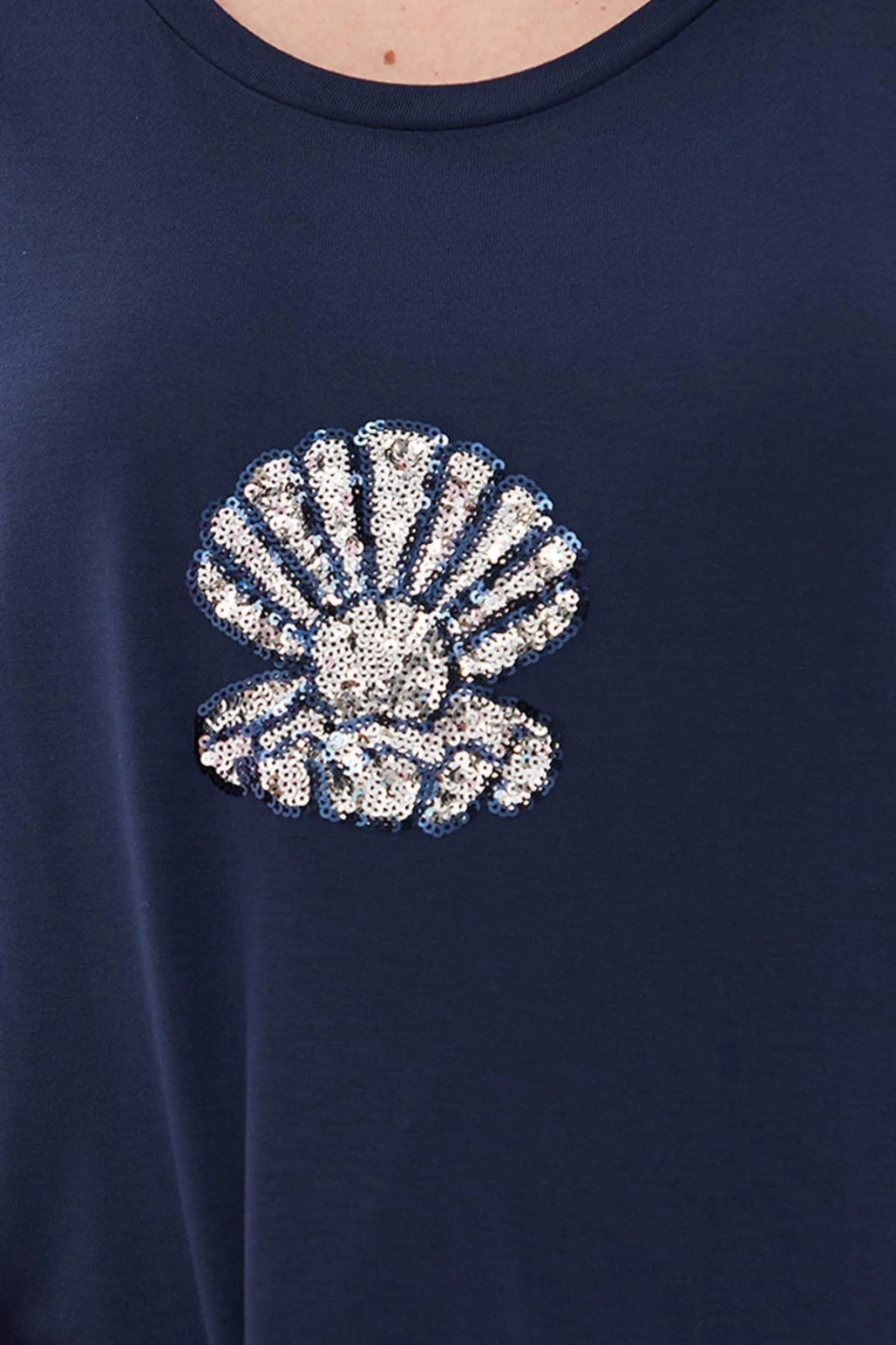 Pulpayetli T-shirt Lacivert / Navy