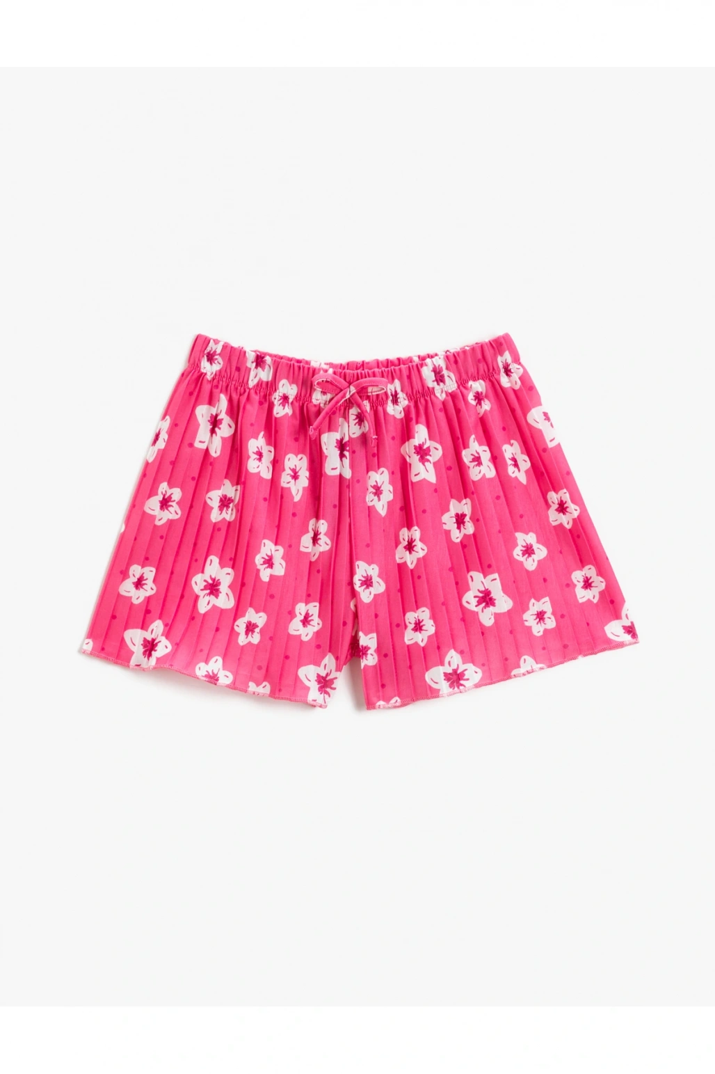Piliseli Çiçekli Kısa Şort