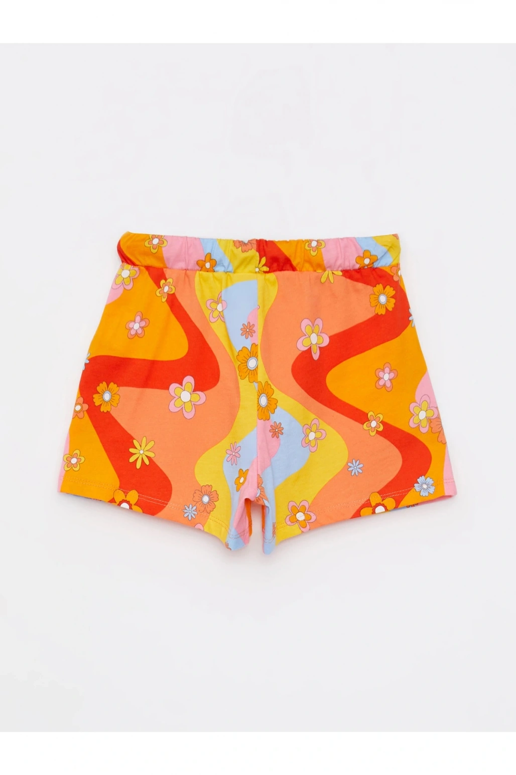 Beli Lastikli Baskılı Kız Çocuk Şort