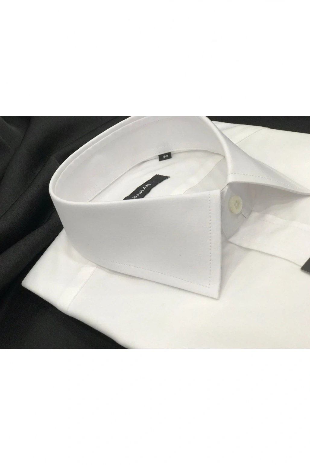 Elvio Co Uzun Kol Cepli Klasik Beyaz Gömlek