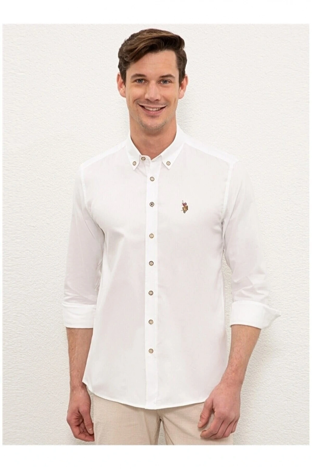 Erkek Dokuma Regular Fit Beyaz Gömlek