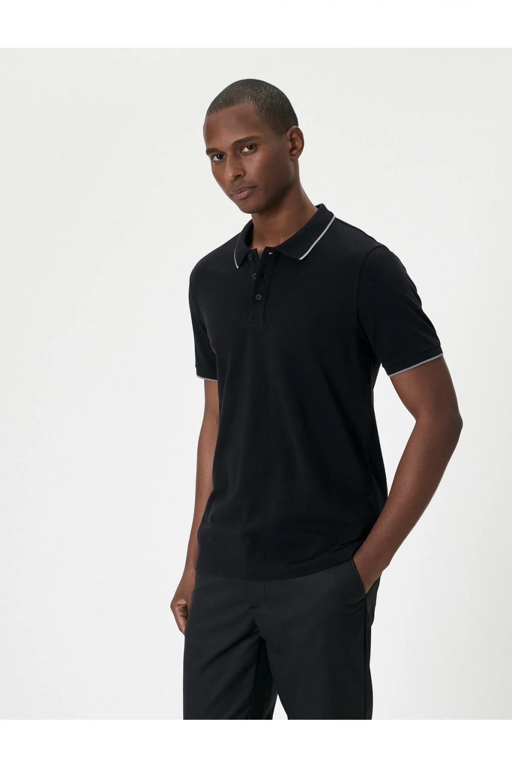 Polo Yaka Tişört Slim Fit Kısa Kollu Biyeli