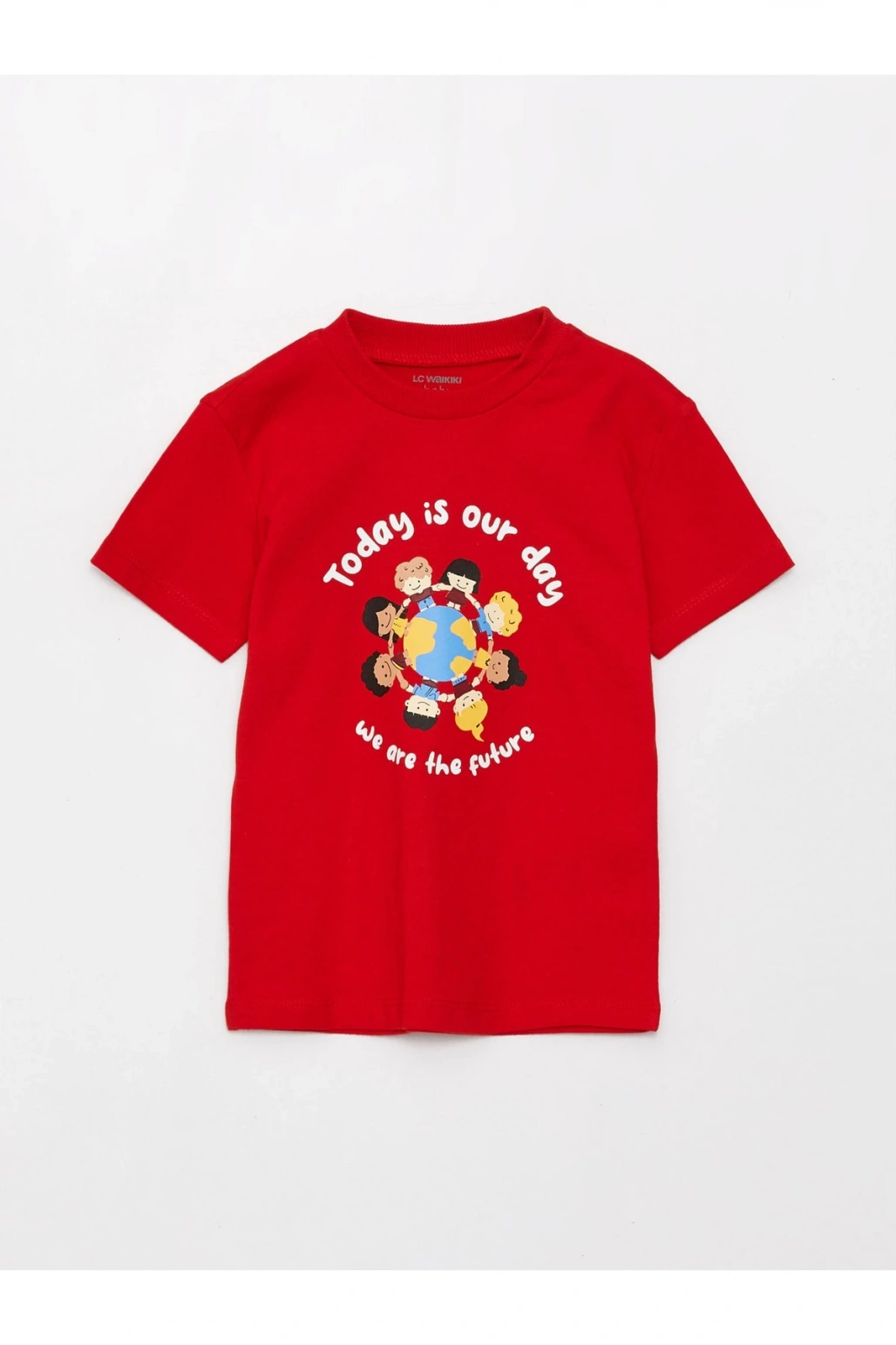 Bisiklet Yaka Kısa Kollu Baskılı Erkek Bebek Tişört