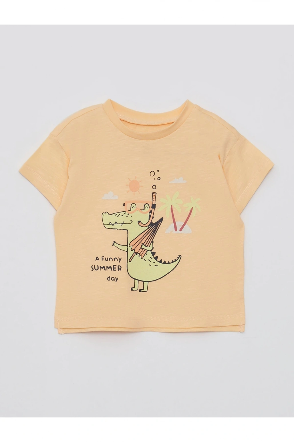 Bisiklet Yaka Kısa Kollu Baskılı Pamuklu Erkek Bebek Tişört 2li