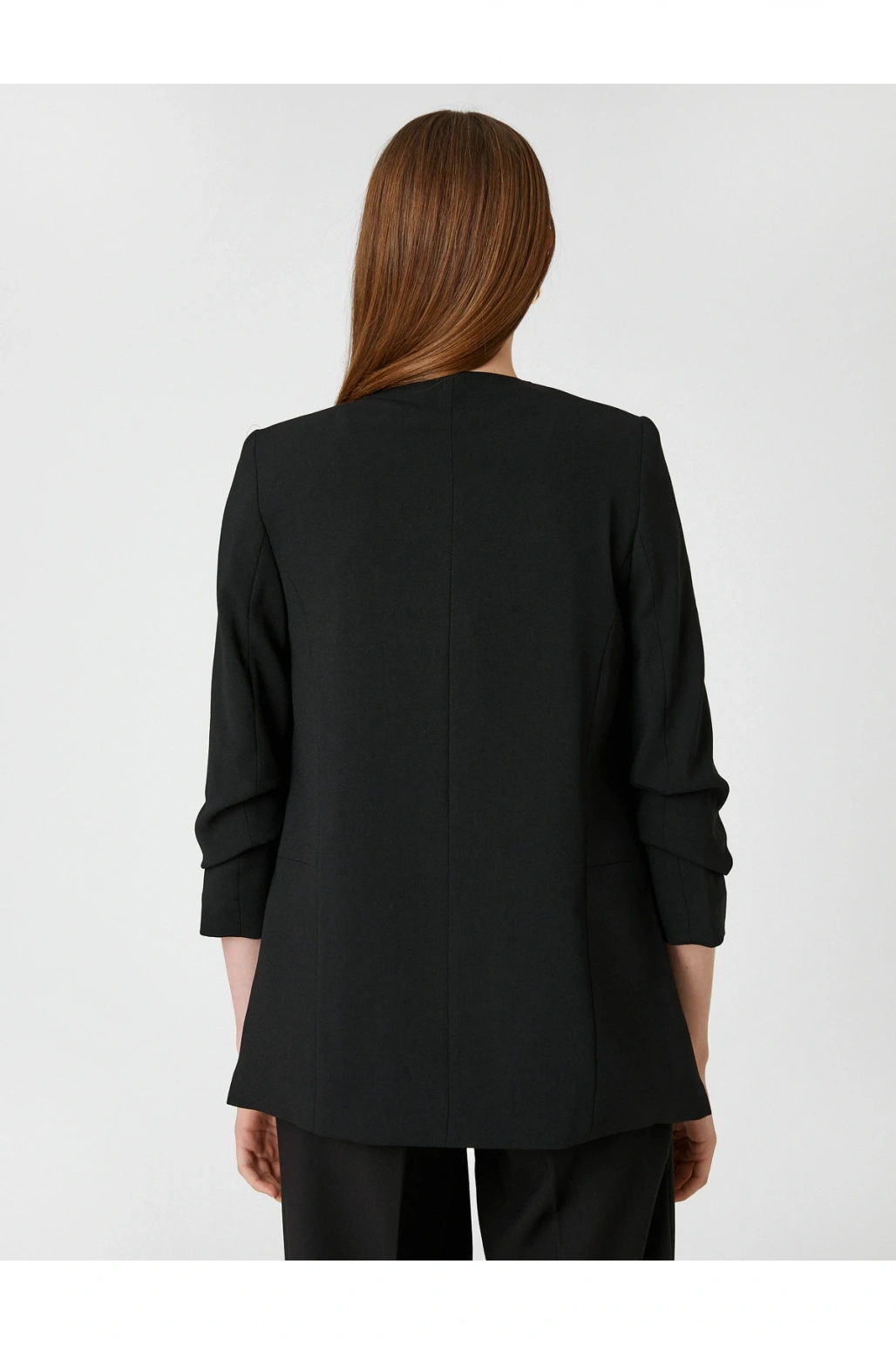 Kol Detaylı Blazer Ceket V Yaka Önü Açık