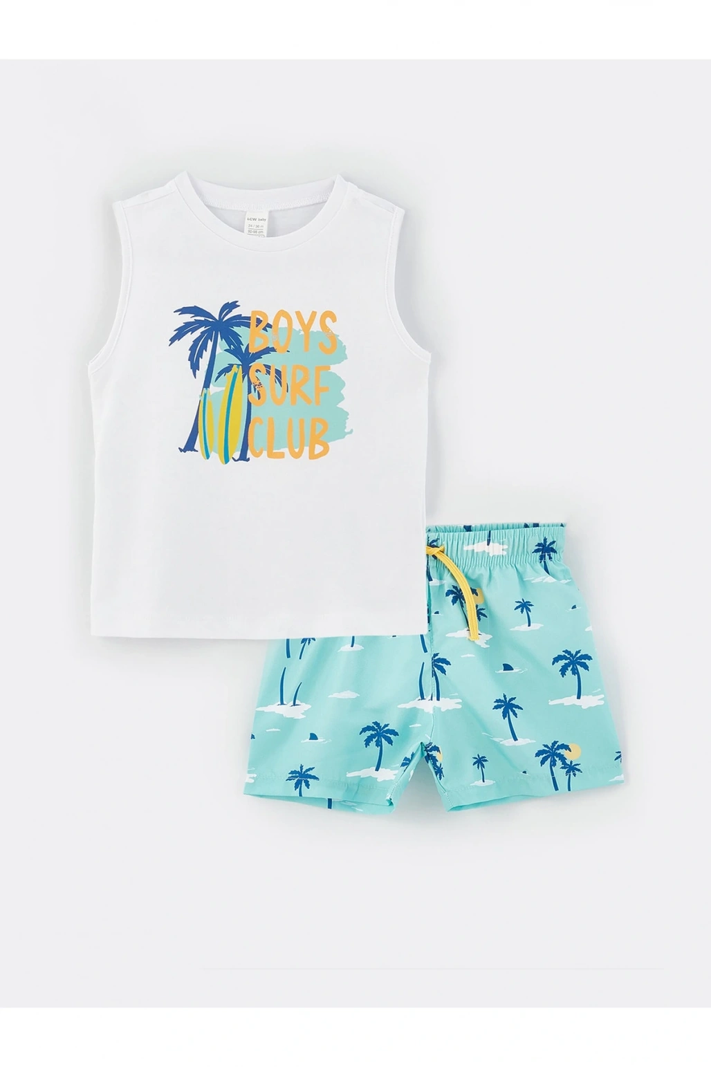Bisiklet Yaka Baskılı Erkek Bebek Atlet Ve Deniz Şortu 2li Takım