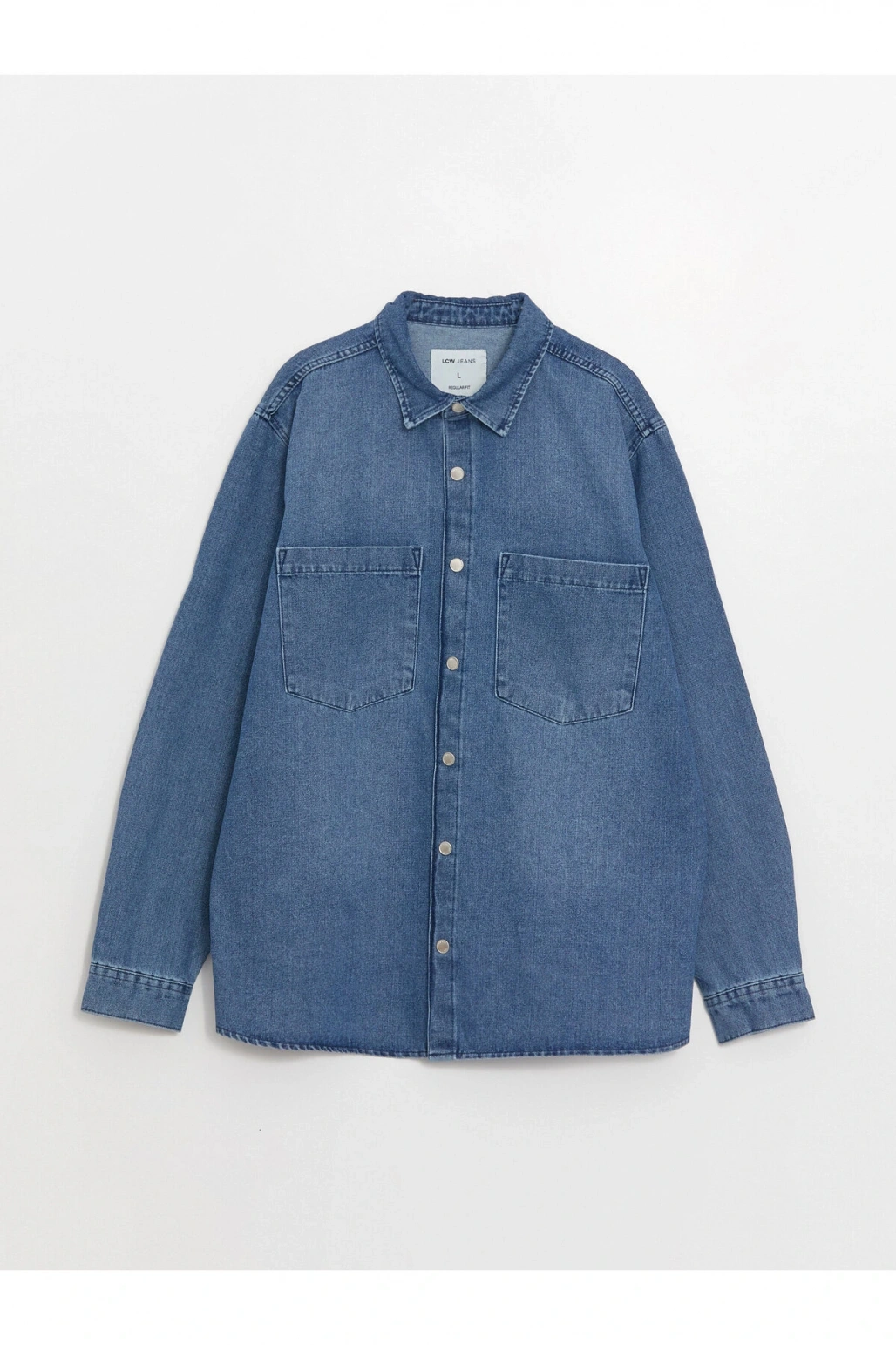 Regular Fit Uzun Kollu Erkek Jean Gömlek