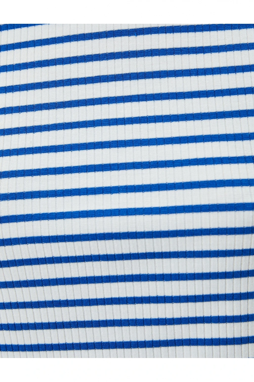 Crop Tişört Slim Fit Ribanalı Kısa Kollu Bisiklet Yaka