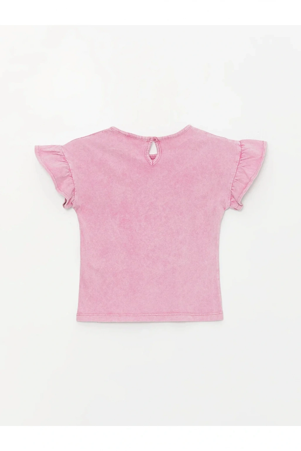 LCW baby Bisiklet Yaka Nakışlı Kız Bebek Tişört