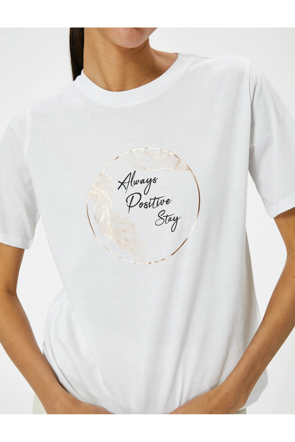 Baskılı Tişört Bisiklet Yaka Kısa Kollu Pamuklu Standart Kesim