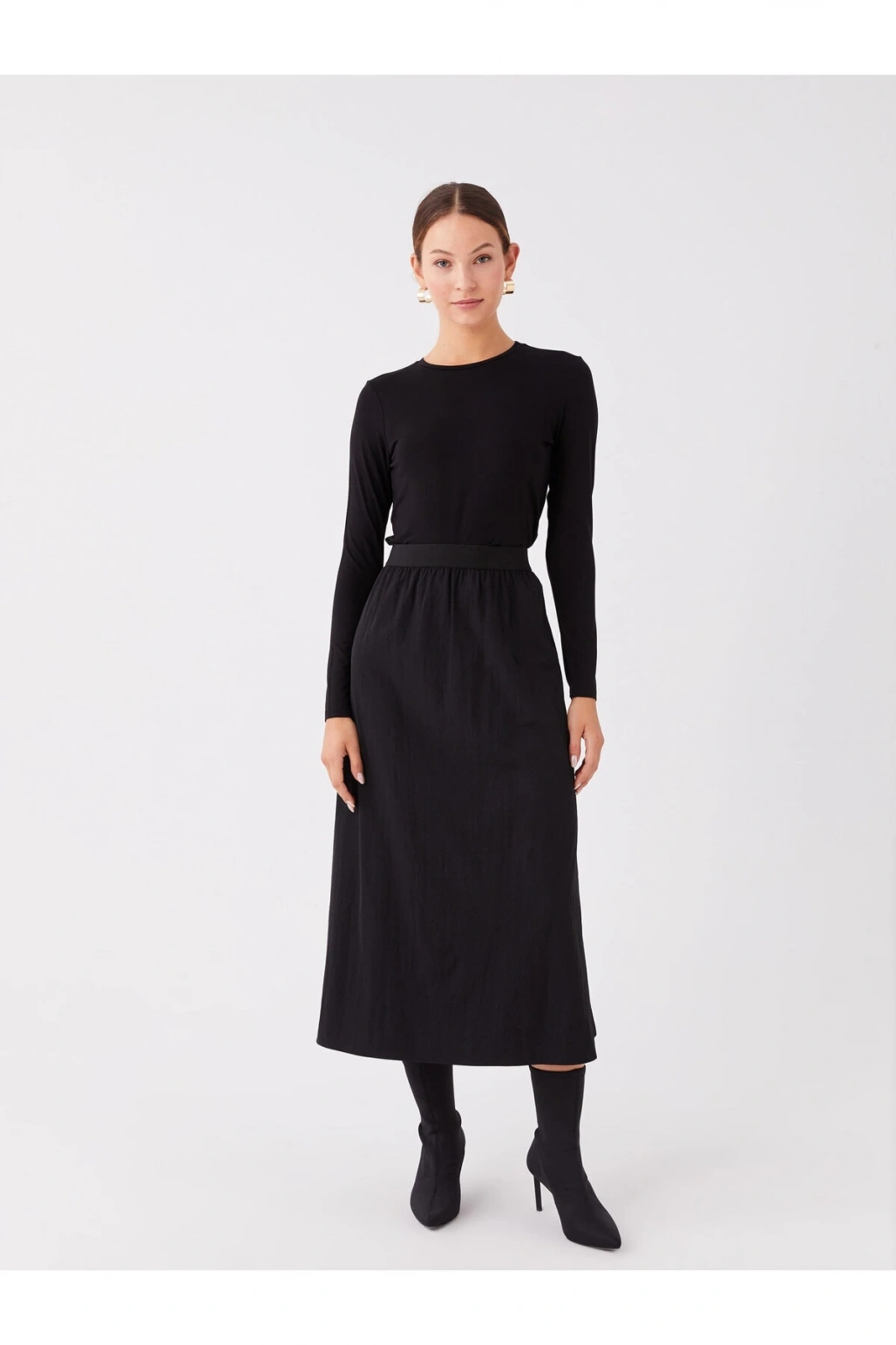 Beli Lastikli Rahat Kalıp Kadın Etek