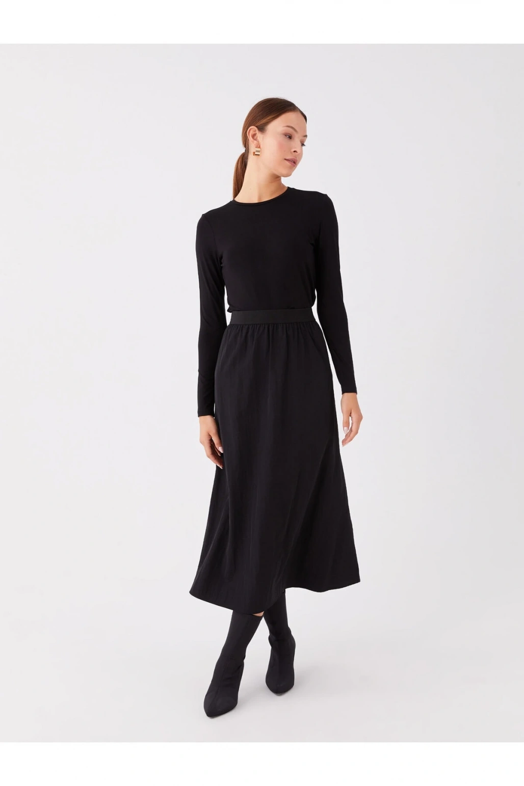 Beli Lastikli Rahat Kalıp Kadın Etek