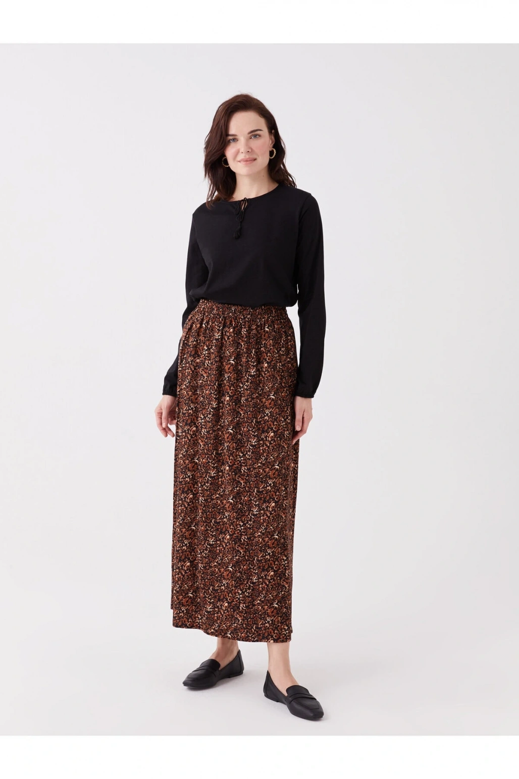 Beli Lastikli Desenli Belmando Kadın Etek