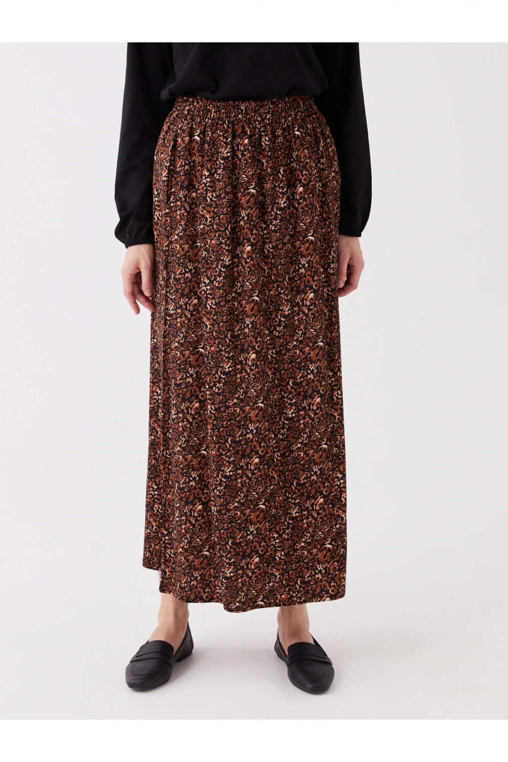 Beli Lastikli Desenli Belmando Kadın Etek