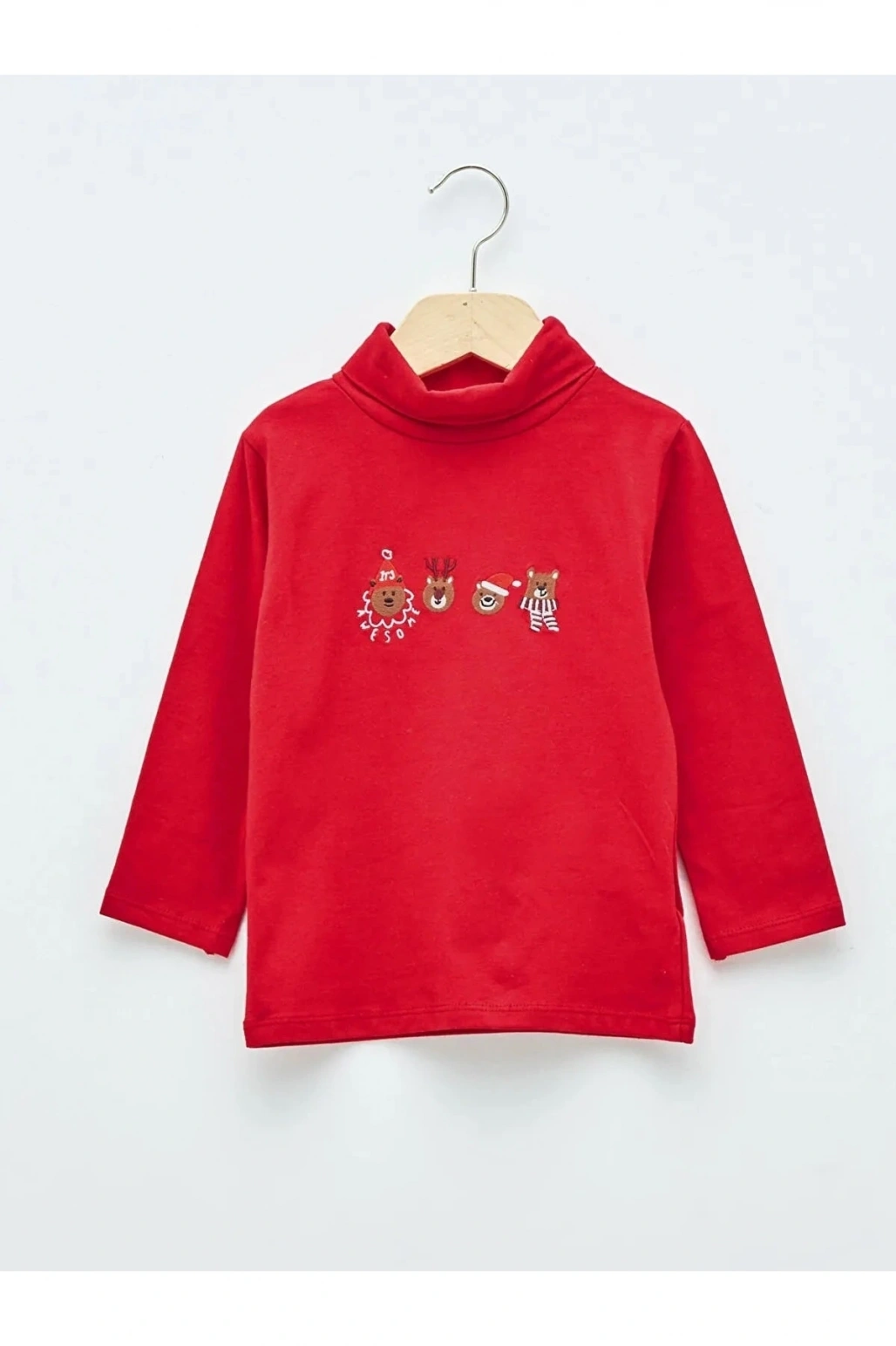 Baby Balıkçı Yaka Uzun Kollu Nakış Detaylı Erkek Bebek Tişört