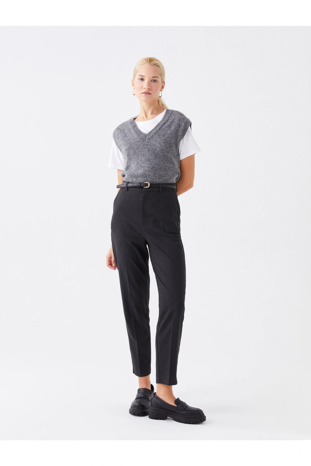 Kadın Standart Fit Düz Pantolon