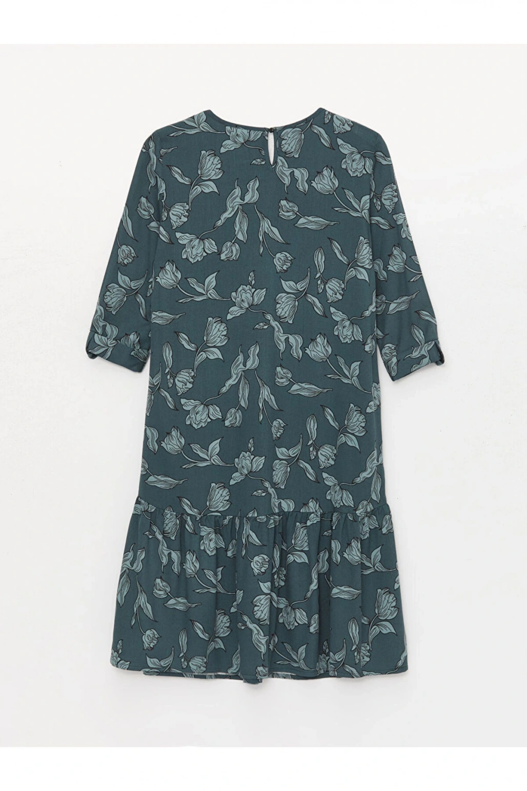 Bisiklet Yaka Desenli Kadın Elbise