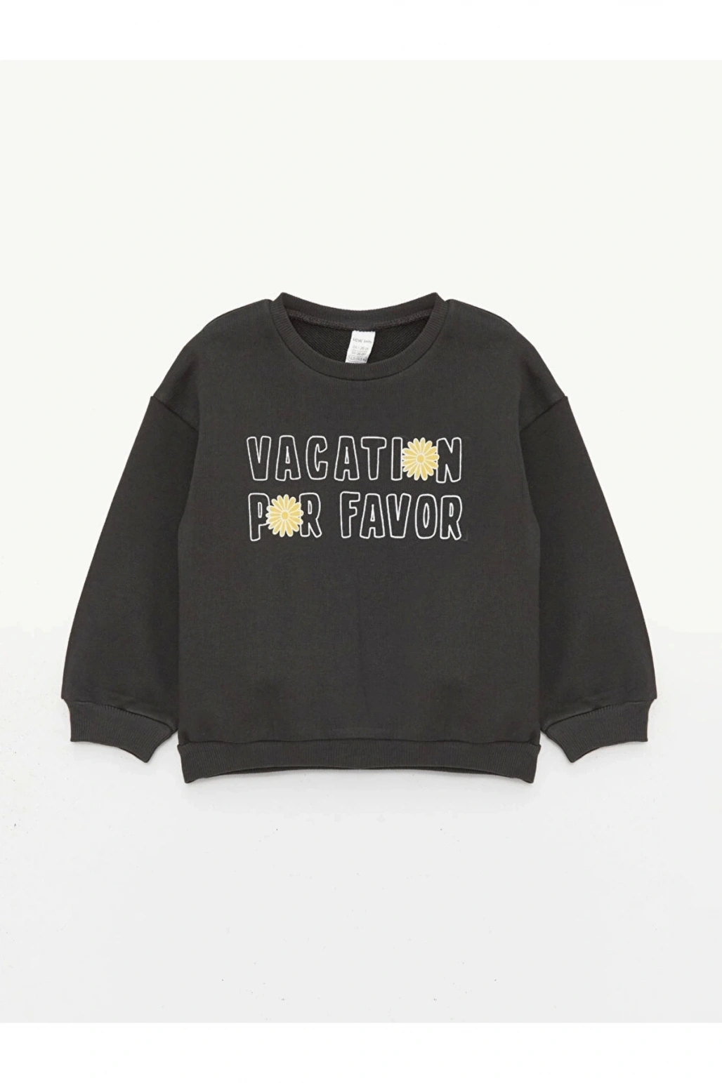 Lcw Baby Haki Bisiklet Yaka Uzun Kollu Baskılı Kız Bebek Sweatshirt