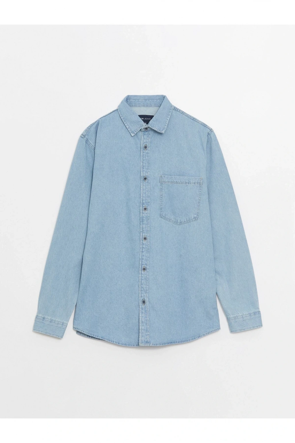 Rahat Kalıp Uzun Kollu Erkek Jean Gömlek