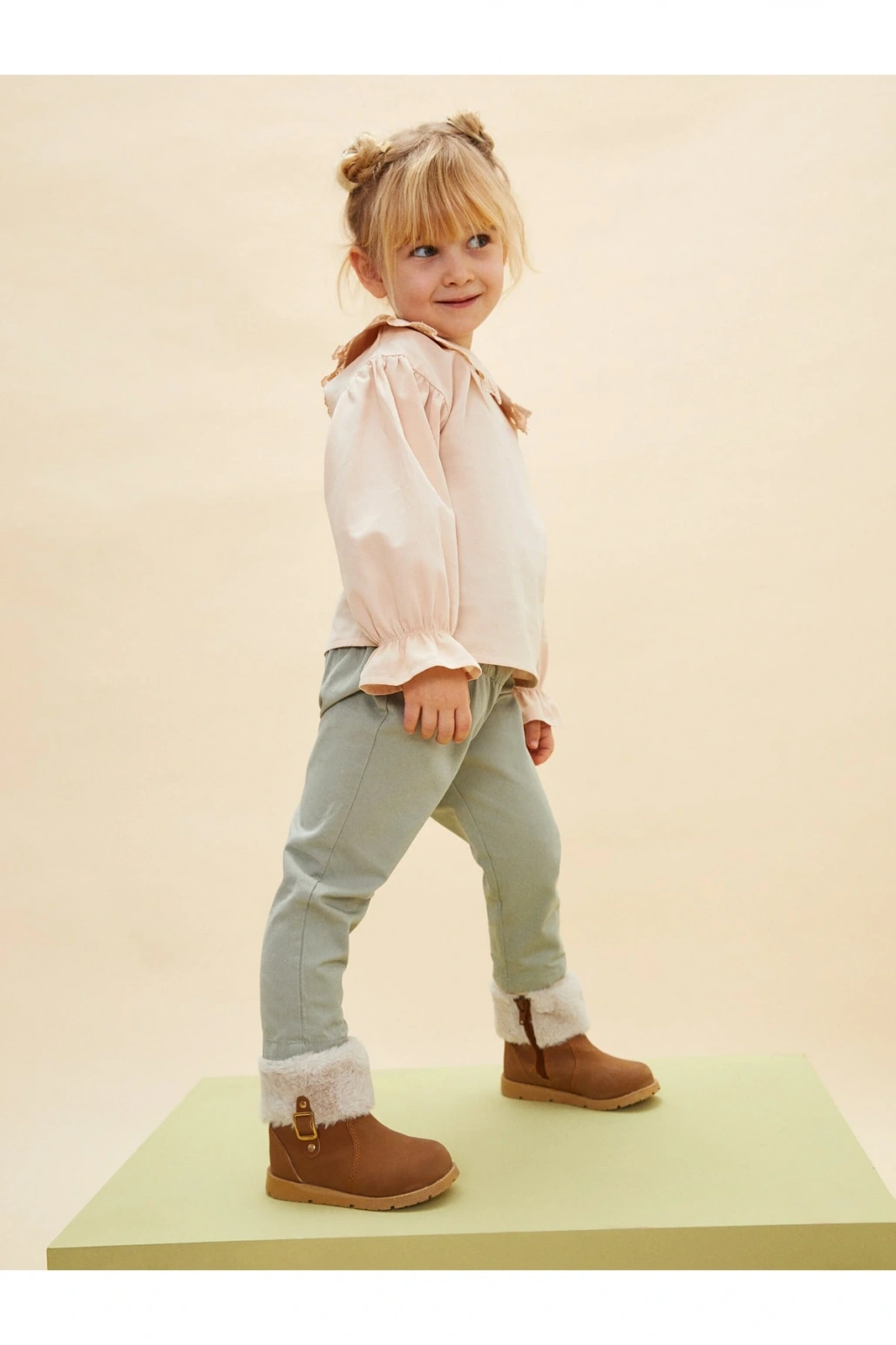 Beli Lastikli Basic Kız Bebek Pantolon