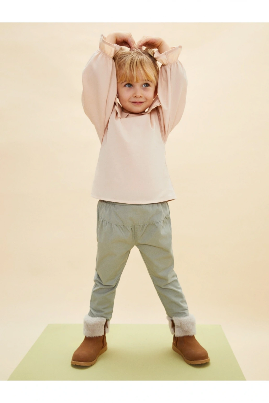 Beli Lastikli Basic Kız Bebek Pantolon